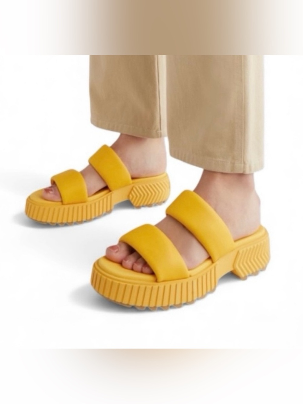 SOREL Ona Streetworks Platform Slide Sandals Yellow Size US 10 EU 41
